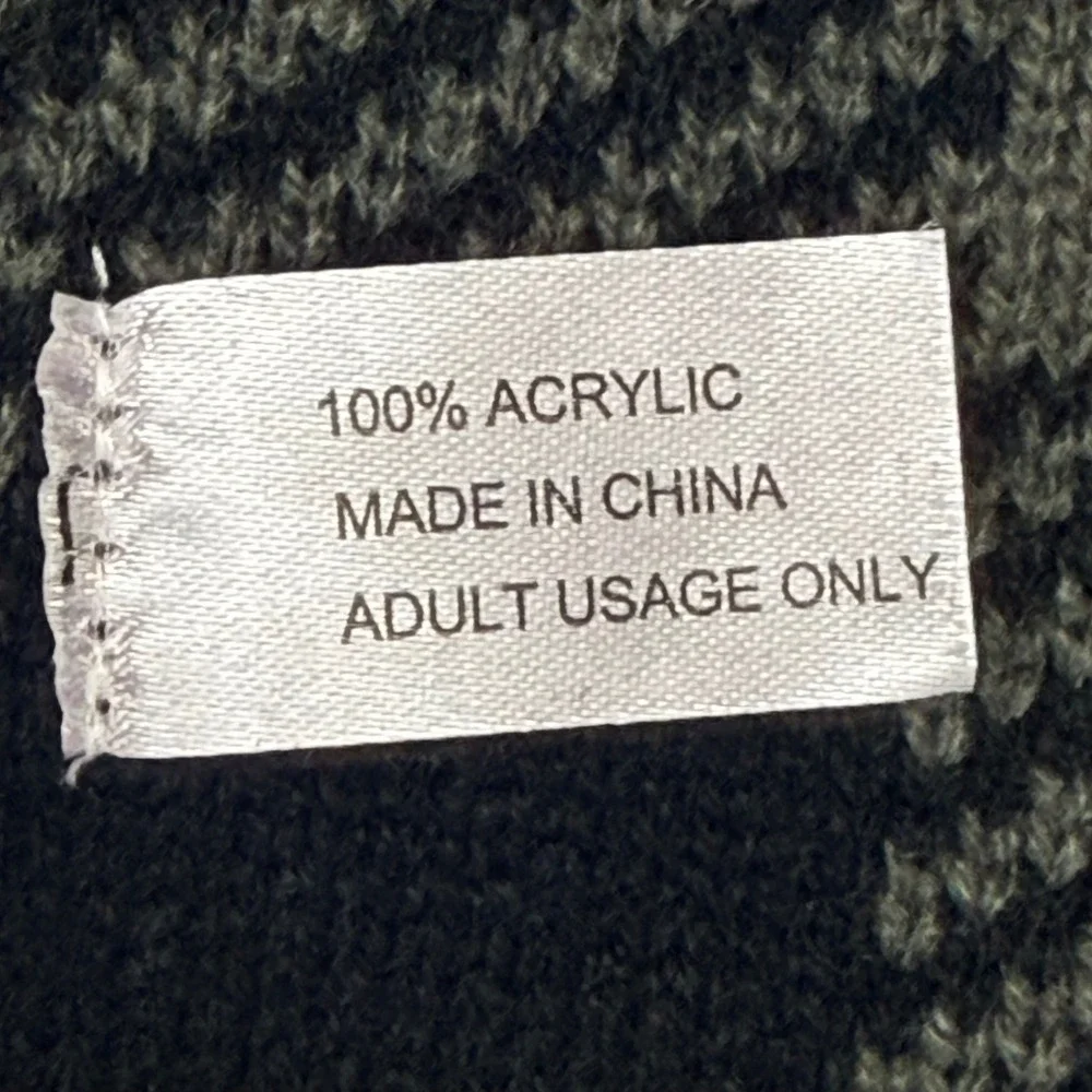 Buffalo Plaid Beanie Scarf Set Grunge Streetwear Cozy Winter Unisex Gray Black
